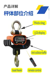 Good Quality 3 Ton 5 Ton 10 Ton Industrial Wireless Electronic Crane Scale Crane Scale With Indicator