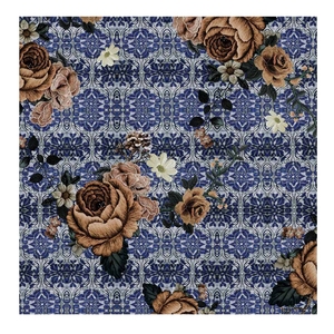 Vendita calda poliestere <span class=keywords><strong>crepe</strong></span> chiffon terra fiore rosa design per abito moda donna tessuto - Product Image 3