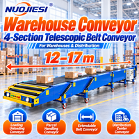 Convoyeur à Rouleaux à 4 Sections, Convoyeur à Bande Extensible pour le Chargement et le Déchargement de Cartons, Colis et Sacs