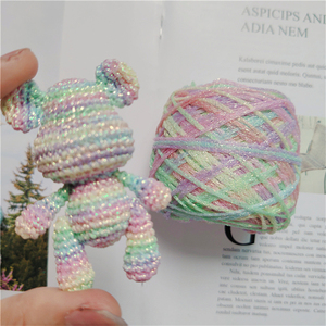 Bán Sỉ Sợi Kim Loại Lấp Lánh Màu Kẹo Ma Thuật Sợi Dệt Kim <span class=keywords><strong>Lurex</strong></span> Chunky Sợi Kim Loại Màu Vàng Kim Để Đan Móc - Product Image 5