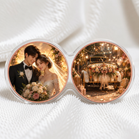 Ensemble de pièces de monnaie en cuivre jumelées personnalisées, impression UV 2D, souvenir de mariage, médaille cadeau personnalisée avec image exclusive