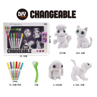 Jouet animal en PVC floqué de dessin animé pour enfants, à peindre soi-même, pour la maternelle, certifié EN71