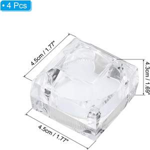 Boîte à bague en cristal transparent, cube, coin en acrylique, boîte à bague carrée, cadeau, bijoux, 4,5*4,5 cm - Product Image 2