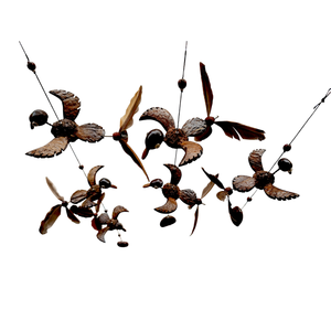 Campana de viento con forma de animal, campana de viento de cáscara de coco, material 100% natural hecho en Tailandia - Product Image 2