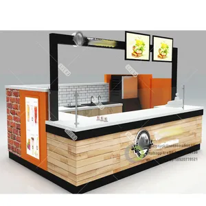 Unique counter coffee kiosk food bar displays custom 3D store designs for sale