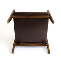 Meistverkaufter Nordischer Stil Komfortabler Wohnzimmer-Sessel Massivholzrahmen PU-Leder Einzelsofa Loungesessel