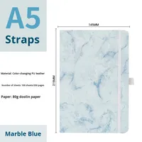 Vente en gros de boîtes cadeaux pour cahiers A5 avec sangle d'impression de logo, bloc-notes de bureau en cuir épaissi, format A3
