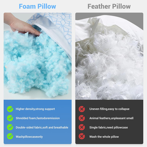 Almohadas de Espuma Viscoelástica de Fibra de Bambú, Tamaño King, Paquete de 2, Diseño Ajustable con Fibra Triturada para Dormir de Lado, Boca Arriba o Boca Abajo - Product Image 5