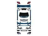 Kit carrosserie style AMG 63 pour Mercedes Classe C W204 2008-2010 - Pare-chocs avant et arrière, jupes latérales