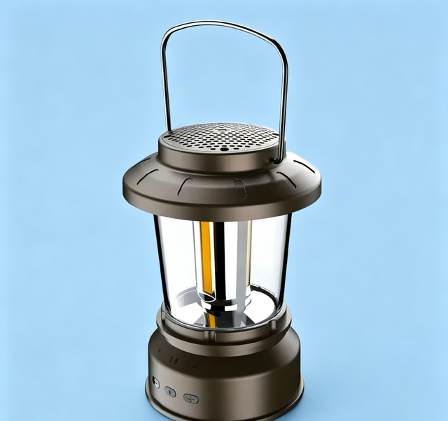 Retro Horse-Shaped LED Camping Lantern with for Speaker USB-Charged ABS Material Mechanical Switch for Tent Lighting