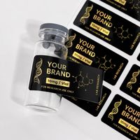 Étiquettes personnalisées pour petits flacons de peptides 5ml 10ml 20ml 30ml Autocollants auto-adhésifs avec logo de marque Impression holographique imperméable en vinyle