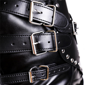 Máscara de cuero suave erótica para adultos, de cobertura completa, con cremallera y múltiples púas, juguete auxiliar SM para disciplina sexual y bondage. - Product Image 3