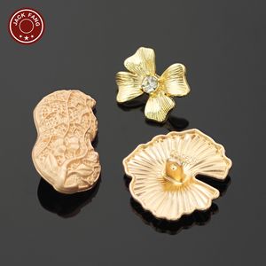 Botones Metálicos con Vástago, Botones Personalizados con Formas Irregulares, Logotipo Grabado, Botón de Aleación de Zinc para Accesorios de Ropa - Product Image 4