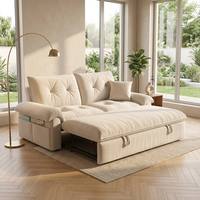 Canapé-lit convertible contemporain blanc crème 2026, nouveau, avec housse amovible et lavable, pliable, gain de place, pour salon