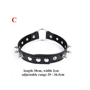 Collar de cuero sintético con remaches Punk, ataduras de Bondage BDSM, fetiche, esclavo de perro, Bondage, cuello - Product Image 4
