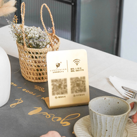 Support de paiement personnalisé en laiton avec code QR, présentoir de caisse autonome pour restaurant, hôtel, café, gîte, magasin, panneau WiFi QR
