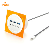 Boîtier de table de conférence multimédia 10 Gbit/s USB 3.0 Type A Type C Câble audio 3,5 mm pour mobilier de bureau intelligent et équipement AV