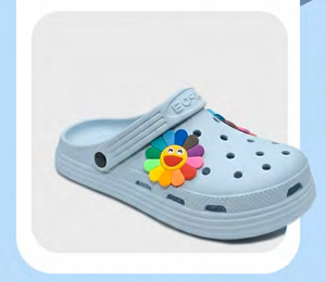 Sandali Zoccoli per Bambini Taglia 19 Blu con Pins Animati Scarpe Estive per Ragazze Slip-On con Suola in EVA - Product Image 4