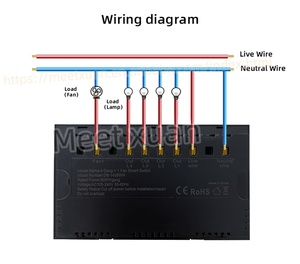 สวิตช์ไฟอัจฉริยะ Tuya Smart Wifi แบบ 4 ช่อง ควบคุมความเร็วพัดลม ปรับความสว่างได้ พร้อมแผงสัมผัสกระจก วัดค่าพลังงาน รองรับ <span class=keywords><strong>Alexa</strong></span> และ Google Home - Product Image 5
