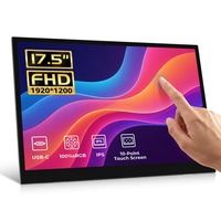 Großhandel 17,5 Zoll FHD 1920*1200 Tragbarer Touchscreen-Monitor 10-Punkt IPS Dual Type-C HDMI mit Ständer