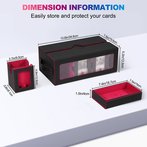 JUZI 7 en 1 Caja de Almacenamiento de Cartas de Cuero con Carga Lateral y Soporte Magnético de 35 Puntos, Caja Personalizada para Mazos TCG Pokémon Yugioh - Product Image 6