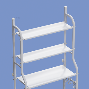 Support de toilette personnalisé à 3 niveaux en métal pour salle de bain étagère de salle de bain blanche à trois niveaux et organisateur étagère de rangement pour toilette salle de bain - Product Image 3
