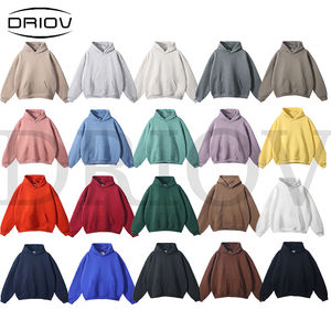 고품질 350g 프렌치 테리 오버사이즈 후드티 남녀공용 크롭 후디 퍼프 프린팅 자수 커스텀 후드 - Product Image 2