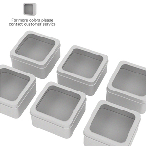Boîte cadeau en métal personnalisée de qualité supérieure, emballage pour crème pâtissière aux fruits, pot argenté carré en étain avec fenêtre en PVC - Product Image 2