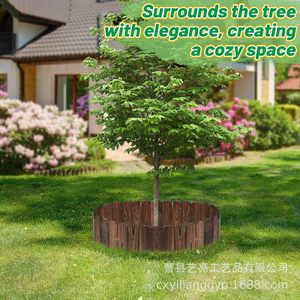 Wooden Garden <b>Fence</b> Panels Round Rot Proof Landscape Decor Outdoor Vegetable Garden <b>Border</b> - Product Image 2