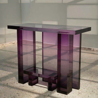 Nouveau design de meubles pour hôtels de luxe, table console en acrylique pour couloir de couleur dégradée, meubles de maison modernes, table d'entrée en acrylique pour villa