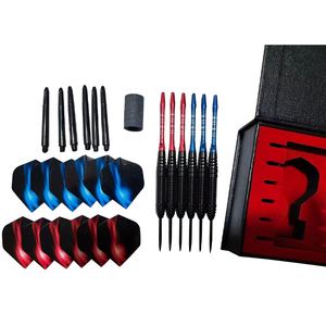 Vente en gros de fléchettes à <span class=keywords><strong>pointe</strong></span> en acier Offre Spéciale aluminium avec logo personnalisé 20-26g fléchettes en tungstène noir - Product Image 5