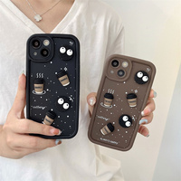 Coque de téléphone souple en TPU pour iPhone 17 Pro, motif dessin animé café mignon, compatible avec iPhone 17, 16, 15, 14, 13, 12, 11 Pro Max, Xs, Xr, Xs Max, 7, 8