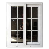 Ventana de PVC de Estilo Simple para Casa Moderna con Diseño de Rejillas, Precio de Fábrica, Ventanas de Plástico