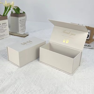 <b>Black</b> Luxury Premium Magnetic Rigid Hard Carton Paper Pet Usage Packaging <b>Box</b> With Gold Stamping - Product Image 2