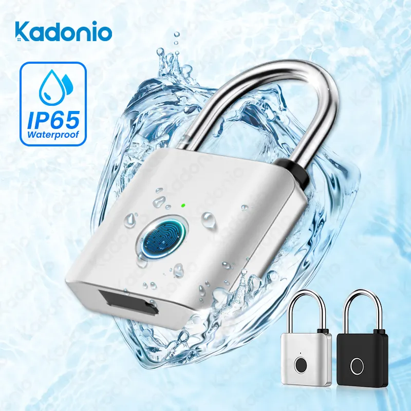 Kadonio Manufacturer Golden Supplier Solid Brass Long Shackle Best Small Lock Smart Padlock Fingerprint