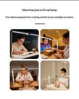 Lampe à ongles LED UV professionnelle pliable pour usage domestique, en alliage d'aluminium, 3 températures de couleur, contrôle tactile, intensité réglable