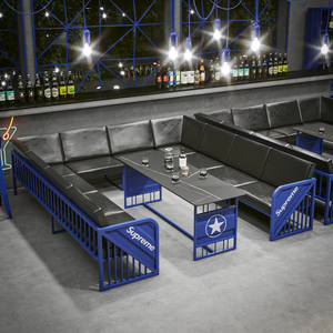 Moderno retrò industriale esterno contenitore di ferro sedile divano per Pub Bar <span class=keywords><strong>sala</strong></span> latte da tè <span class=keywords><strong>tavolo</strong></span> sedia - Product Image 1