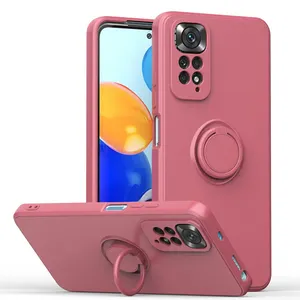 소프트 TPU 자동차 마그네틱 링 홀더 전화 케이스 Xiaomi redmi note 11 스탠드 커버 케이스