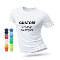 Sublimatie blanks T-shirts 100% polyester t-shirt met logo voor heren, dames en kinderen, custom logo bedrukt, wit, bulk, effen t-shirt