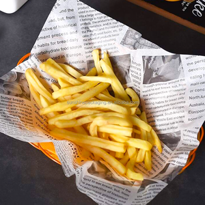 Custom Printed Logo Parchment Greaseproof Paper Food Grade Siliconized Wax Burger Sandwich Wrapping Paper