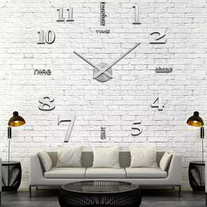 Modern Frameless Large <b>Vintage</b> Metal Art DIY Home <b>Wall</b> <b>Clock</b> Watches Hours Decoration 3D <b>Wall</b> <b>Clock</b> Sticker - Product Image 4