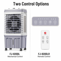 Enfriador de Aire Evaporativo Móvil FJ-820ADLR con Ruedas para Uso Doméstico, Control Remoto, Solo Eléctrico, 5000m/h