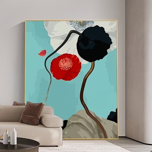 Kit <span class=keywords><strong>de</strong></span> Pintura por Números <span class=keywords><strong>de</strong></span> Flores <span class=keywords><strong>de</strong></span> Amapola Abstractas Songwoo para Adultos, Pintura <span class=keywords><strong>al</strong></span> Óleo Digital Personalizada Minimalista sobre Lienzo - Product Image 3