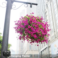 Pots de fleurs suspendus décoratifs en plastique noir, durables, réutilisables, capacité de 30 kg, forme ronde, pour plantes d'intérieur et d'extérieur