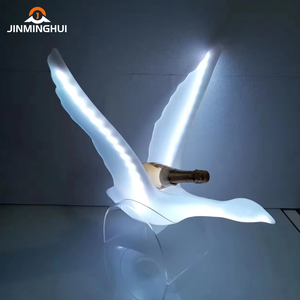 Présentoir lumineux en acrylique LED pour bouteille de <span class=keywords><strong>vodka</strong></span> en forme de champagne, nouveau design, pour oiseaux gris et blancs, glorificateur - Product Image 2