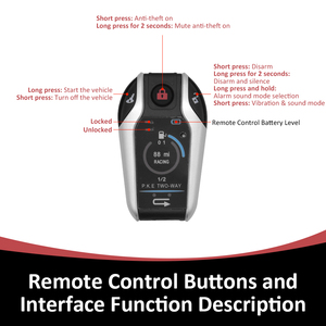 Alarme de moto étanche avec télécommande bidirectionnelle, alarme antivol par vibration, démarrage à distance du moteur, système de sécurité pour scooter compatible ABS - Product Image 2