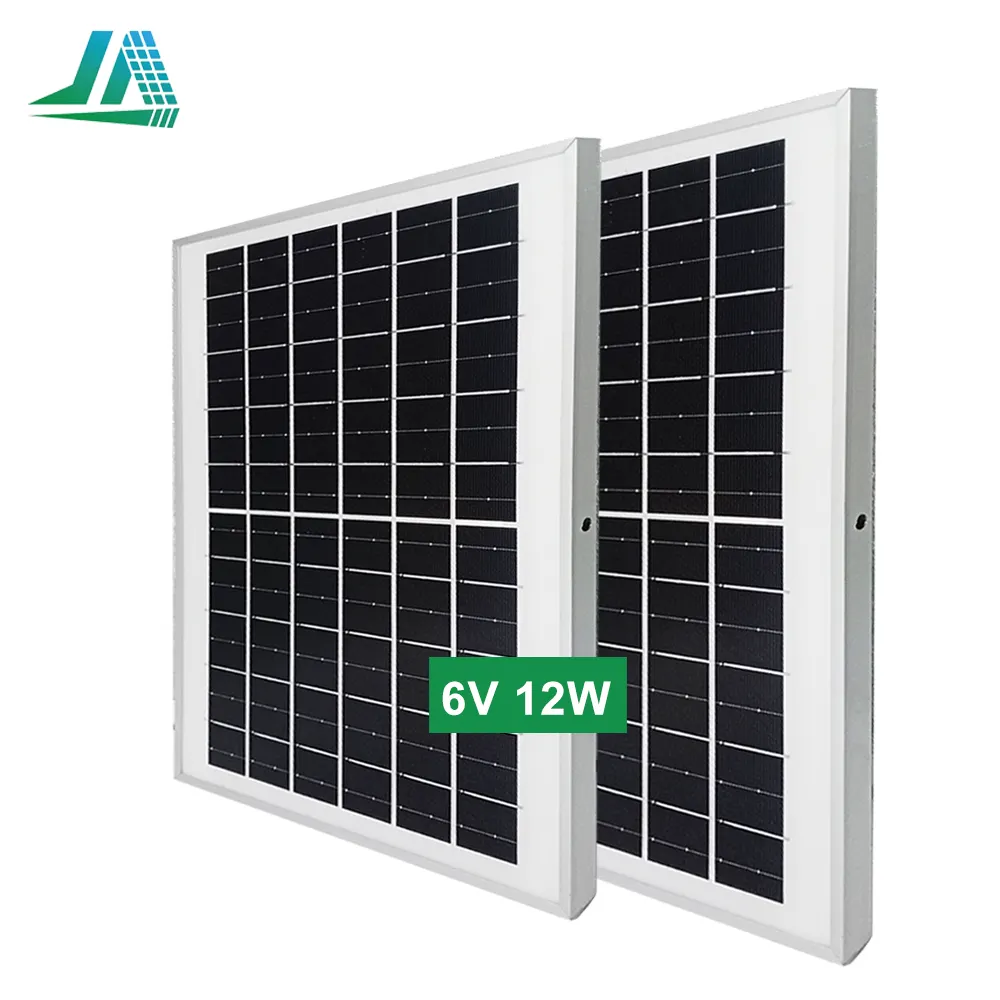 Bảng điều khiển năng lượng mặt trời đơn tinh thể 6V 12W tùy chỉnh để hệ thống tự tạo mái sử dụng bảng điều khiển năng lượng mặt trời đơn tinh thể 6V 12W