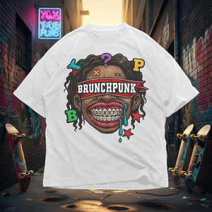 T-Shirt Oversize Unisex con Grafica Cartoon Drip Face Stile Brunchpunk Streetwear Retrò Y2K Skater - Product Image 3