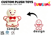 Peluche Bonhomme en pain d'épices, adorable personnage de dessin animé de Noël, poupée en peluche pour collection d'enfants, vente en gros