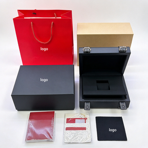 Premium Single Wooden Brand <b>Watch</b> Boxes & <b>Cases</b> Complete <b>Watch</b> Packaging Set with Gift Bag Card&Certificate Custom Logo Gift Box - Product Image 1